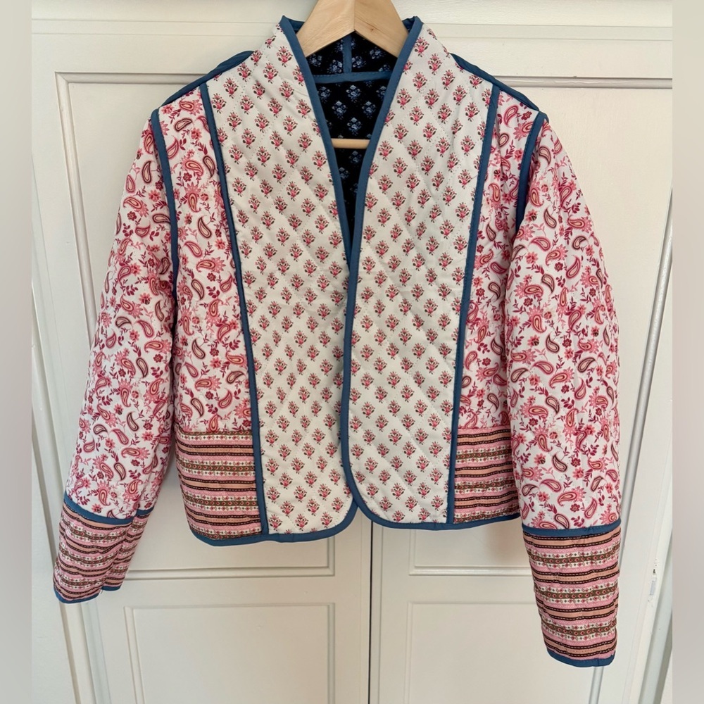 Patchwork Floral Reversible Jacket in Indigo & Petal - Picture 12 of 14